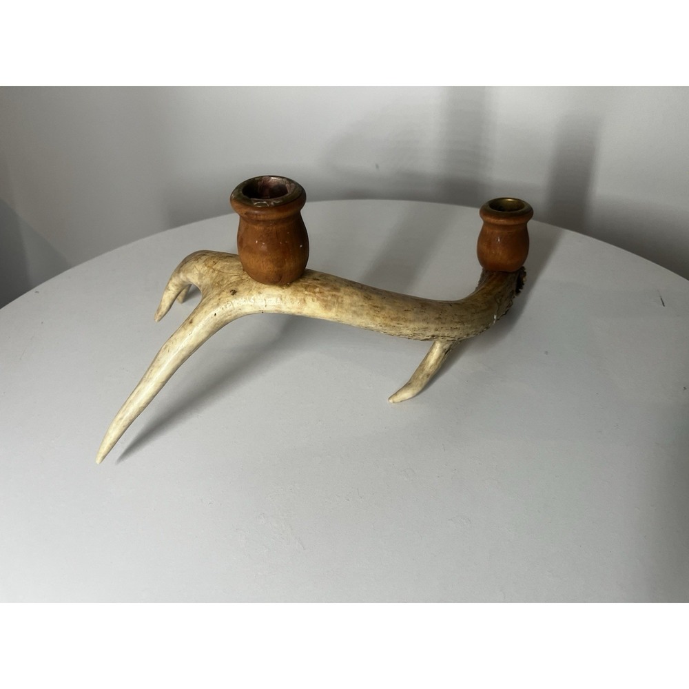 Rustic‎ Antler Horn Candle Holder Taper Deer Buck Home Decor Rustic Farmhouse
